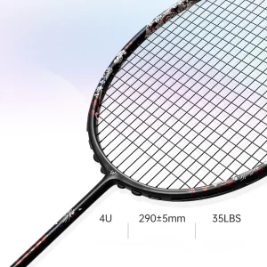 4U Carbon Fiber Hard Light Weight High Tension Professional Badminton Racket for Training and Competition