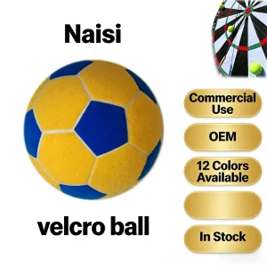 5# 22CM Velcro Sticky Soccer Ball Interactive Hook & Loop Football for Foot Dart Game Catch & Stick Fun