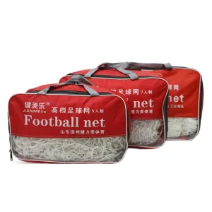 5 Player Soccer Football Training Goal Net Durable White Polyester