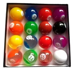 57.25mm International Standard Resin Pool Game Balls Complete Set Transparent Billiards Balls Snooker Billiard Balls