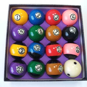 57.25mm Latest Nine-Ball Marble Pool Balls High Quality 16pcs in a Set Resin Billiards Balls Accessories