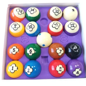 57.25mm Pool Balls Flower Design 16pcs Complete Set of Billiards Balls American Nine Ball Accessories