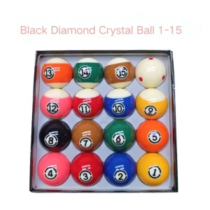57.2mm Nine Ball Complete Set Crystal Resin Pool Balls with Box for Snooker Customizable Sports Equipment