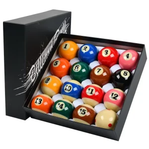 57.2mm Premium Resin Pool Balls Set 16pcs Complete Box for Professional Tournament Cue Sports TP-B116