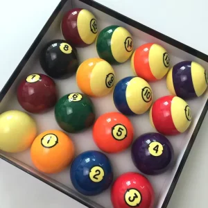 57.2mm Resin Pool Billiard Balls Complete International Standard 2 1/4″ Wood Balls Set for Sports Use