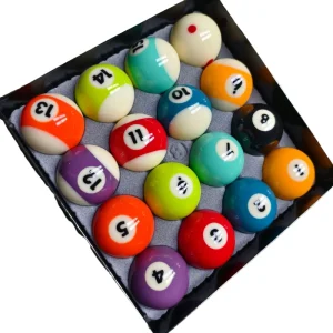 5A Black Eight Crystal Balls Resin Pool Billiard Balls American Style 57.2mm Standard Large-sized Complete Set