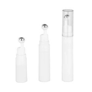 5ml 10ml 15ml Plastic Eye Cream Airless Pump Lotion Bottle Cosmetic Packaging Stainless Steel Roller on Ball