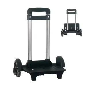6 Wheel Hand Trolley Cart Telescopic Foldable with Schoolbag Backpack Attachment for Travel Shopping Luggage Handling