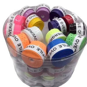 60Pcs Anti slip Tennis Overgrips PU Sticky Perforated Squash Rackets Overgrips Sweat Absorbed Wraps