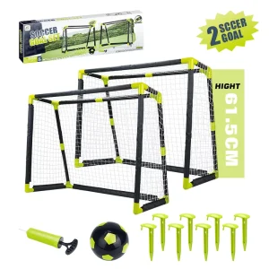 61.5 cm 2 Kids Professional Outdoor Soccer Goal Backyard Target Station Net for Soccer Training Football Goals Set