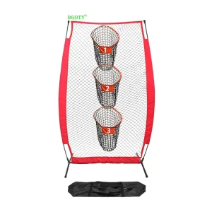 7*4FT Baseball Softball American Football Rugby Practice Set Includes Hitting Net with Three Holes Target Area