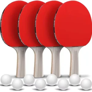 7 Layer Black Poplar Wood 3 Star Table Tennis Paddles High Performance Set with Premium Pimples in Rubber Straight Grip