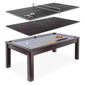 7 ft 3 in 1 Home Game Table Table Tennis Combo Table with MDF Cushion Billiards Table Tennis Accessories