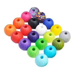 7Cm Bulk Colored Hollow Durable EVA Hollow Foam Dog Reward Ball Toy With Rope Center Hole For Dogs And Cats