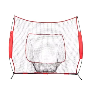 7’x7′ Portable Softball Collection Practice Batting Net Baseball Training Net with Strike Zone