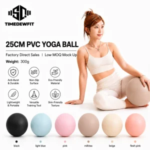 8″ 9” PVC Soft Matte Exercise Ball Custom Logo Barre Stretching Strength Core Training Gym Fitness Small Brown Yoga Pilates Ball