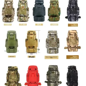 80L Outdoor Tactical Multi function Large Capacity Camping Mountaineering Hiking Backpack Model 302 Travel Bag