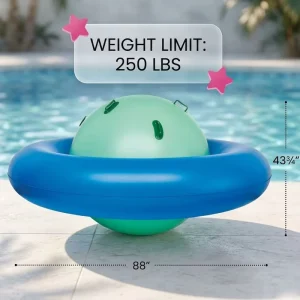 88” Inflatable Giant Rocking Ball Kids Bouncer Seesaw with Handles Indoor Outdoor Play Game Toy Gift for Children