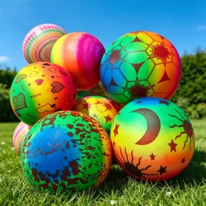 9 Inch Colorful PVC Inflatable Ball Custom Logo Wear Resistant Soft Kids Play Ball Bulk for Party Gift