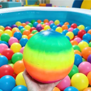 9 Inch Colorful PVC Inflatable Ball Custom Printed Logo Durable Soft Kids Toy Ball for Daily Play Indoor Sports Party