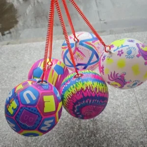 9 Inch Indoor Plastic Inflatable Playground Toys Elastic Balls Footballs for Ages 5 7