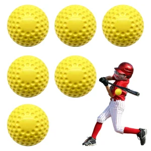9 Inch Yellow Dimpled PU Baseballs Pitching Machine Sting Free Dimple Balls PMB Y9