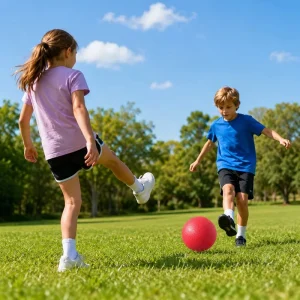 9.5″ Kids Kickball Set 1 Pack Playground Dodgeball with Pump for Outdoor Games Age 6+