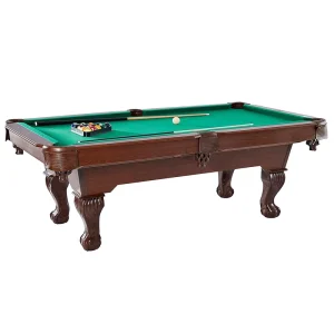 90 Inch Claw Leg Billiard Table Set with Cues Rack Balls Brush and Chalk (23 Pieces)