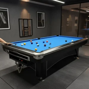 9ft Solid Wood and Slate French Billiards Pool Table Automatic Ball Return System Tournament Grade High Quality for Commercial Use