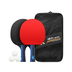 A10 2 Piece 5 Layer Pure Solid Wood Durable Eco Friendly Table Tennis Bat Set for Students Beginners Sports Training