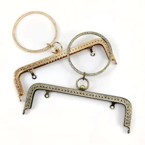 AP2415 20cm Handbag Hardware Accessories Purse Kiss Lock Clasp O Ring Handle Bag Frame