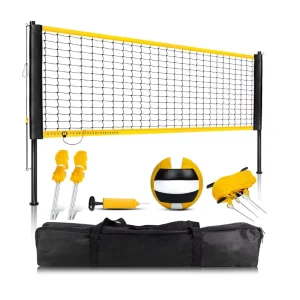 Adjustable 32*8 Feet Volleyball Net System Set for Backyard Three Heights Court Equipment
