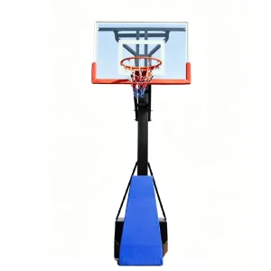 Adjustable Foldable Steel Basketball Hoop Stand with Glass Fiber Backboard for Children Indoor Outdoor Home Court Use