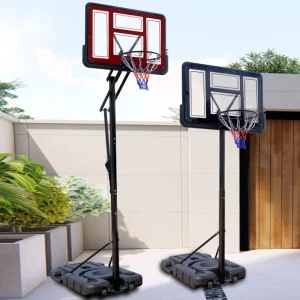 Adjustable Portable Basketball Hoop with PE Backboard Stand Rim Movable Features for Outdoor Use
