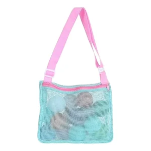 Adjustable Strap Nylon Mesh Eco Friendly Summer Beach Bag for Kids Quick Dry for Shell Collecting Sand Toys Swimming Accessories