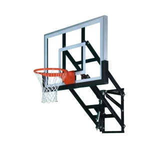 Adjustable Wall Mounted Basketball Hoop System with Tempered Glass Backboard
