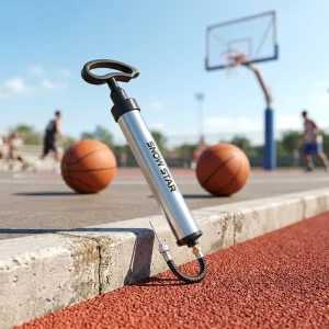 Aluminum Alloy Mini Handheld Air Pump with Pins Daily Use Ball Pump with Push & Pull Inflating System & Needles
