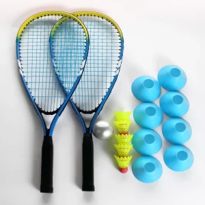Aluminum Alloy Turbo Speed Badminton Racket Squash Racket Set with Balls and Plastic Cones