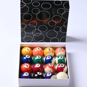 American 2 1/4″ White and Black Resin Pool Ball Set 57.2mm Pool Balls