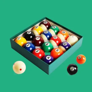 American 2 1/4″ White and Black Resin Pool Ball Set 57.2mm Pool Balls