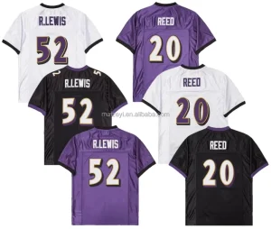 American Football Jerseys Casual Team Short Breathable #52 Lewis Stitched Customizable Throwback Jersey