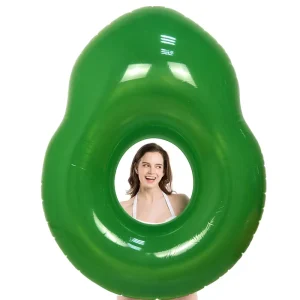 Avocado Shaped Green PVC Inflatable Pool Float Ball Max 100kg Capacity for Summer Swimming Beach River Use Kids Adults