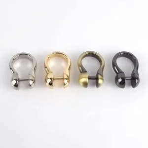 BF004 33MM Zinc Alloy Detachable Leather Metal Hook Bag Shoulder Straps U Shape D Ring Screw Buckle