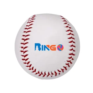 BG351 Custom Printed Logo Full Grain PU PVC Leather Flat Seam Raised 45% Wool Cork Softball Training Weight Baseball