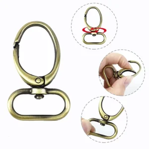 BK443 20 25 32mm Alloy Swivel Snap Hooks Oval Ring Durable Hardware for DIY Bags Keychains Luggage Clasp Dog Buckle