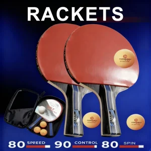 BY 381 High Performance Professional Straight Grip Poplar 7 Layer Blade Table Tennis Paddle Pimples Rubber for Rackets