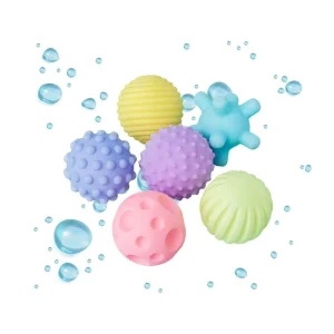 Baby Hand Grab Ball Toy Manhattan Soft Rubber Touch & Massage Sensory Perception Squeeze Ball Educational Bath Toy for Infants