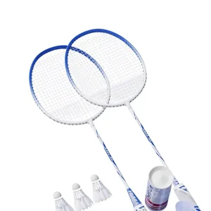 Badminton Racket Durable Iron Alloy Moderate Hardness Elementary Amateur Single Double Racket Set Adults