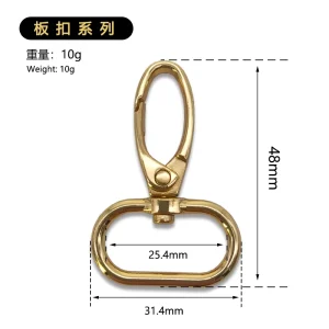 Bag Accessories Alloy Hook Swivel Lobster Snap Hook Buckle Swivel Rotatable Clasp for Handbag