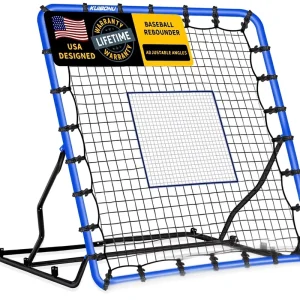 Baseball Softball Rebounder Net 3 Adjustable Angles Sturdy Steel Frame Anti Tear HDPE Net Pitching